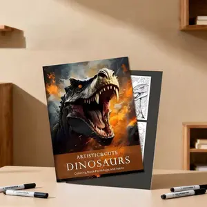 Adult & Teen Dinosaur Coloring Book, Artistic & Cute Design, Unique Stress Relief Coloring Category, Perfect Gift for Kids and Adults