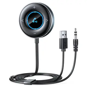 RIWUSI Bluetooth AUX Adapter for Car, [Plug and Play] Bluetooth 5.3 Receiver, 3.5mm AUX Car Adapter for Home Stereo/Speakers/Wired Headphones, Hands-Free Calls, Dual Connection, Hi-Fi Musi