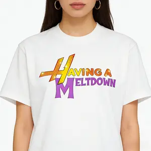 Having A Meltdown T-Shirt, Aesthetic Mental Health Matters Cotton T-Shirt, Trendy Disco Faux Glitter Hannah Montana T-Shirt, Vintage Graphic Tee, Popular Unisex Apparel for Mental Health Awareness