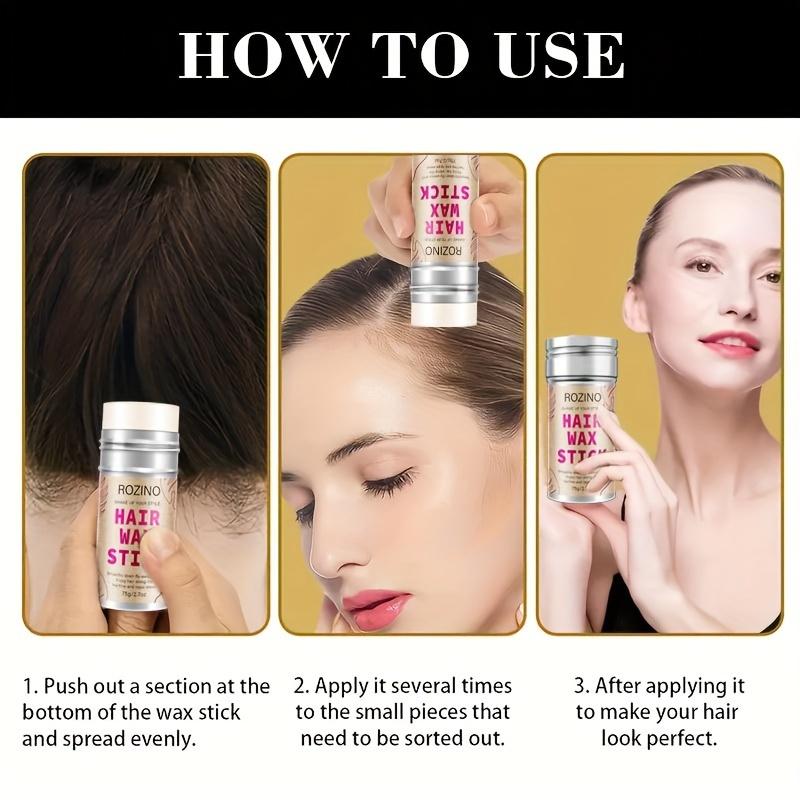 [2 BOTTLES] Rozino Hair Wax Stick 75g/2.7oz for Smooth Fly-Aways & Frizzy Hair Control along Hairline & Nape Areas