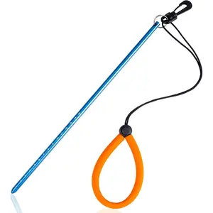 13'' Aluminium Alloy Lobster Tickle Stick Pointer Rod with Measurement Adjustable Lanyard and Swivel Snap Bolt for Underwater Shaker Noise Maker Snorkeling Blue