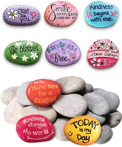 20PCS River Rocks for Painting, 4Th of July Decorations for Home, DIY & Smooth