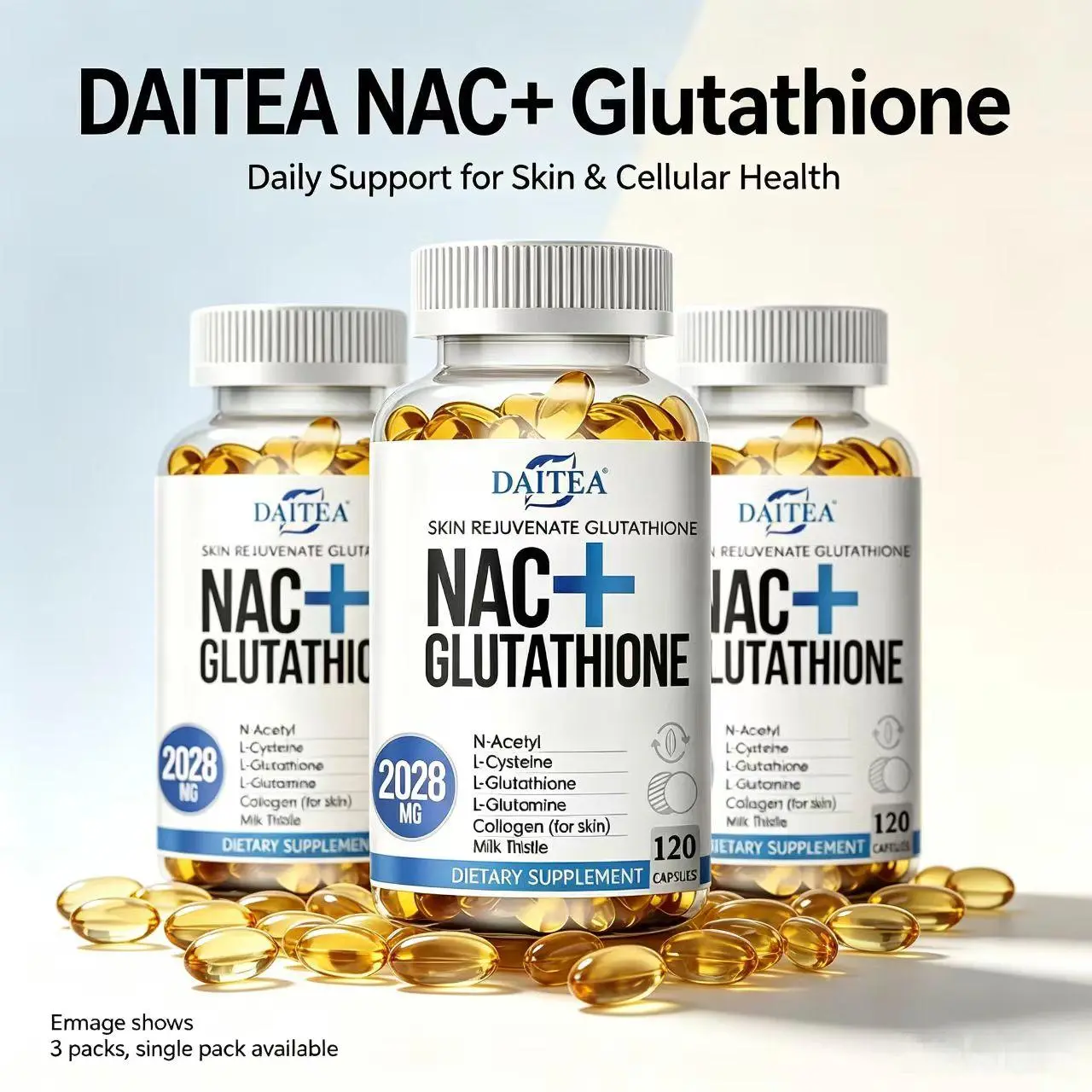 【3 pack】DAITEA NAC Supplement - 120 Servings - Antioxidant Complex with Alpha Lipoic Acid & N-Acetyl Cysteine for Cellular Support, Nutrient Balance - Gluten Free for Men and Women