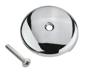 Waste and Overflow One Hole Face Plate W/ Screw - Chrome Finish Component with Screw Attachment