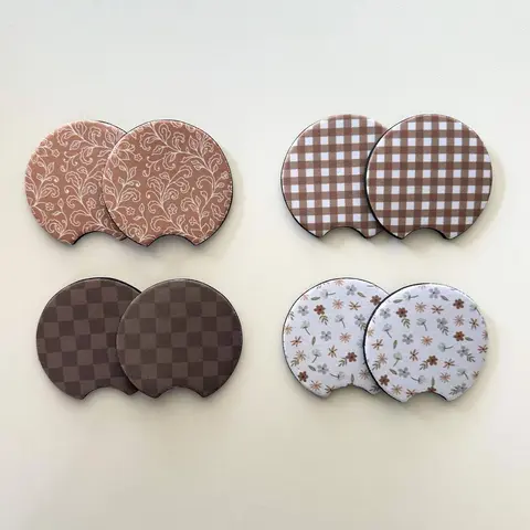 Fall Neoprene Car Coasters | Set of 2 | Stylish Protection for Your Cup Holders