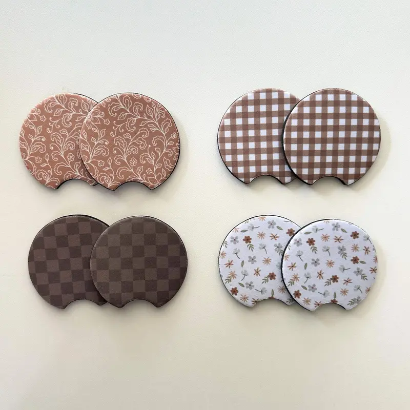 Fall Neoprene Car Coasters | Set of 2 | Stylish Protection for Your Cup Holders