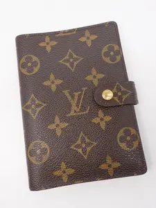 Pre-owned Louis Vuitton Coated Canvas Small Leather Goods Monogram Small Ring Agenda Cover