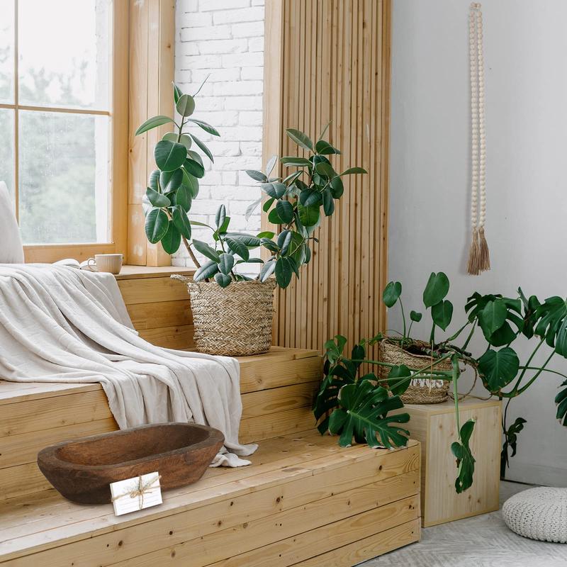 Easter Gift Wooden Prayer Bowl with 10 Prayer Cards Vintage Prayer Bowl with Cross & Tassel Garland Religious Decorations for Home Living Room Bedroom Church Easter Home Decor Easter Basket Stuffers