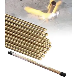 25 Rods Brazing Rods, Brass Solder, Brass Welding Rod for Oxyacetylene Gas Welding Brazing Copper Copper Alloy and Steel, Brass Rods for Crafts DIY 1/16" X 9.84"