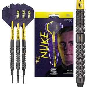 Target Darts Luke Littler G1 Soft Tip Darts, 90% Tungsten Dart, 19G | Generation 1 Pixel Tip Dart Set, Player Edition Soft Tip Electronic Darts Set with Pro Grip Shafts & No.2 Flights