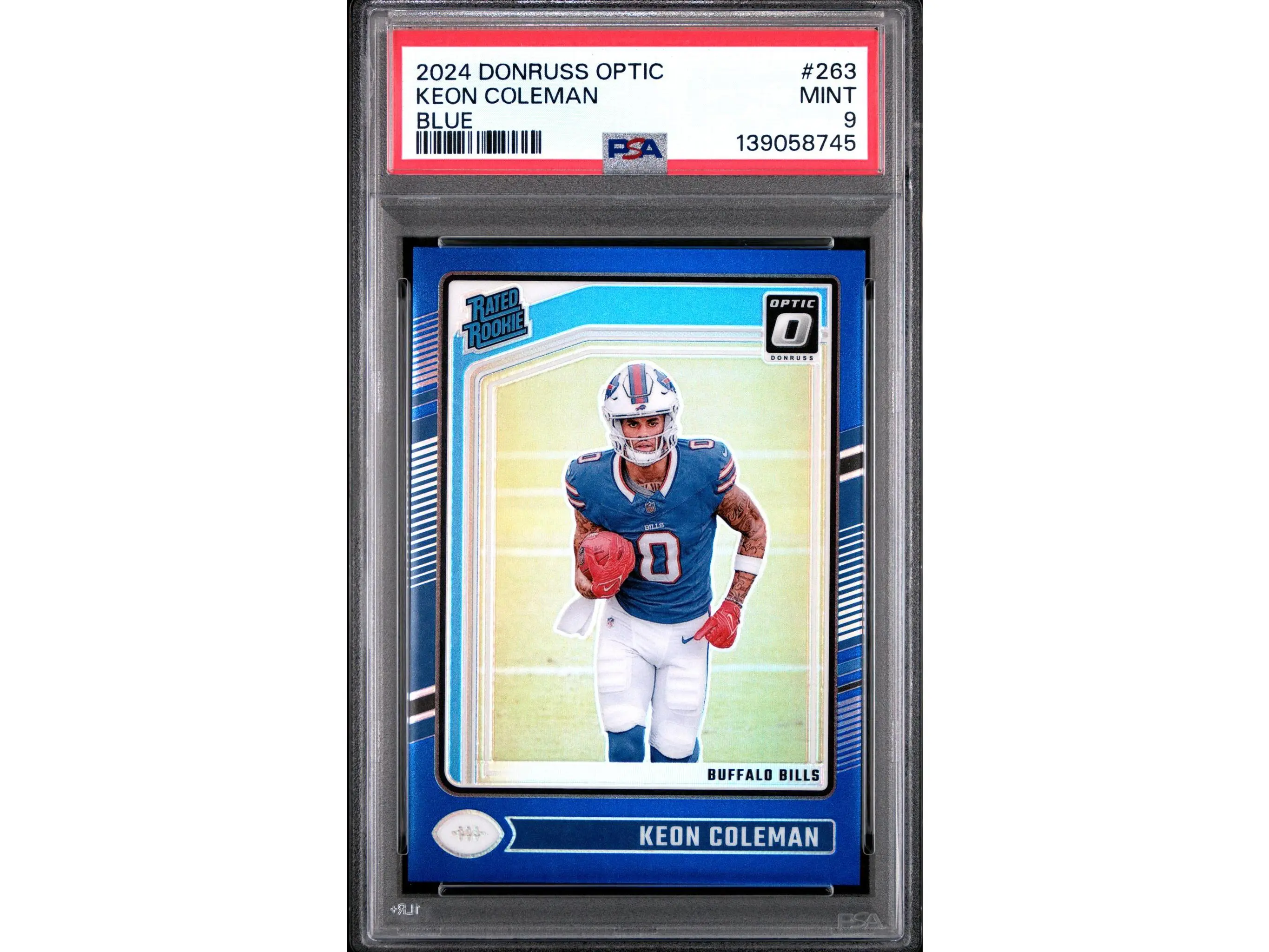 2024 Panini Donruss Optic Blue Keon Coleman #263 /179 PSA 9