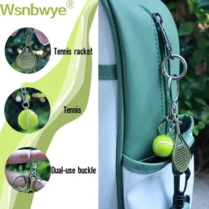 Mini Zinc Alloy Tennis Racket Keychain, Keychain Bag Pendant, Durable Sports Accessory, Perfect Gift for Tennis Enthusiasts, Backpack & Car Decoration