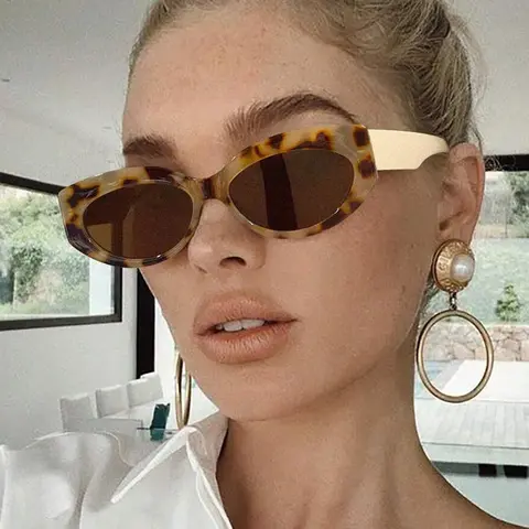 Women's Vintage Leopard Pattern Cat Eye Frames Sunglasses, Leopard Print Sunglasses, Trendy Casual Sunglasses for Everyday Use, Fashion Accessories for Outdoor Activities, Summer Trendy Sunglasses