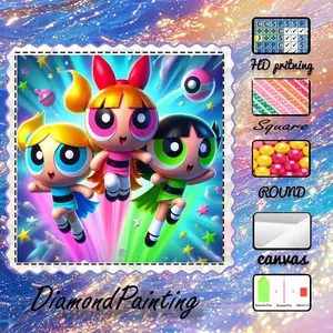 5D-DIY, high-grade velvet canvas, diamond art, diamond painting, cartoon heroes AB diamonds, fairy dust diamonds, crystal diamonds, perfect home decoration, handmade diamond art painting kit, special craft diamond art kit, Diamond Painting Kits