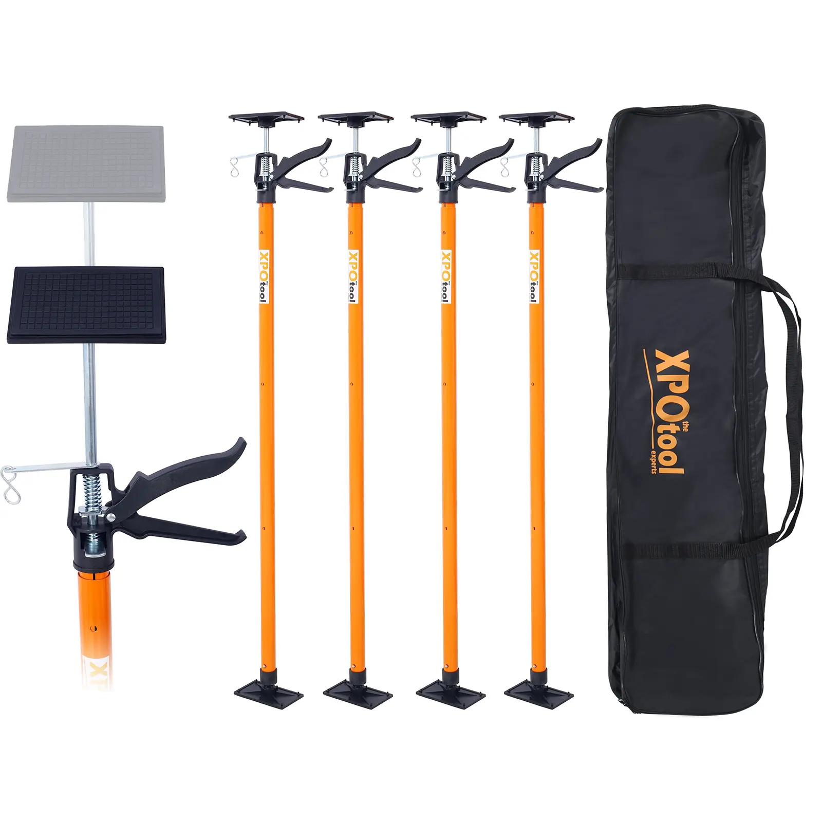 DONEXT 4-Pack Adjustable Drywall Lift Support Pole System, 45-114 Inch Heavy-Duty Steel Cabinet Jacks with Carry Bag, Non-Slip Design for DIY Projects - Automotive & Motorcycle Car Repair Hardware
