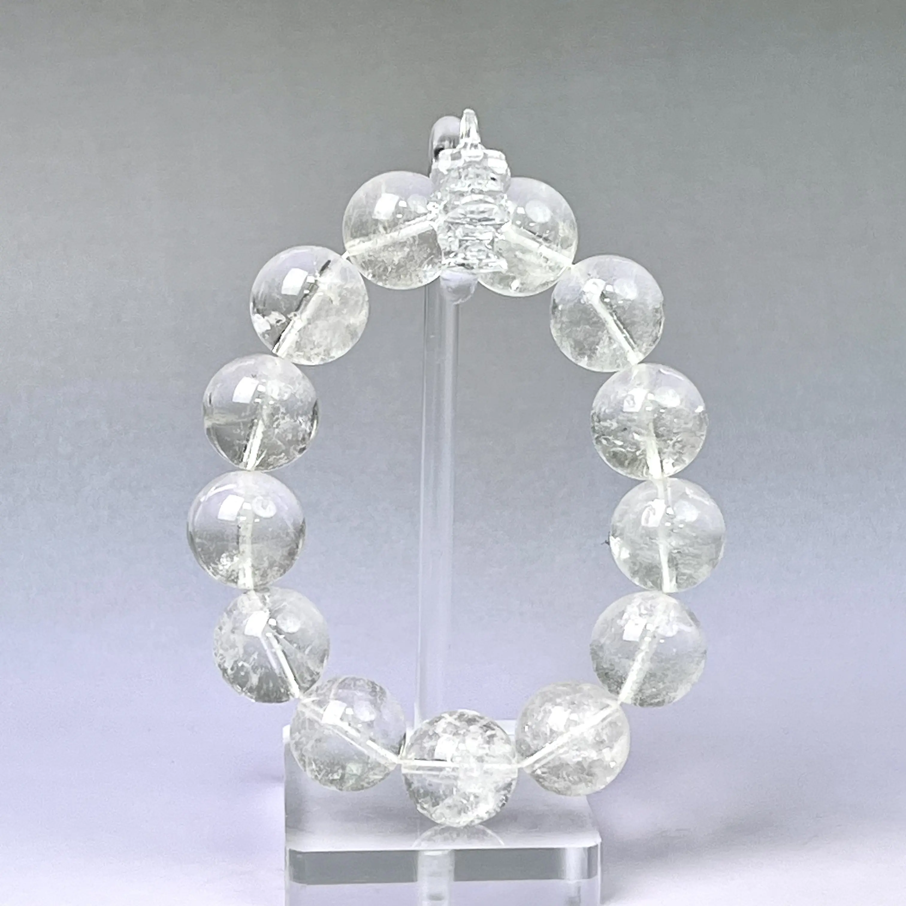 Crystal Clear Quartz Bead Bracelet - 20 Beads, $20, Elegant Design, Perfect for Everyday Wear