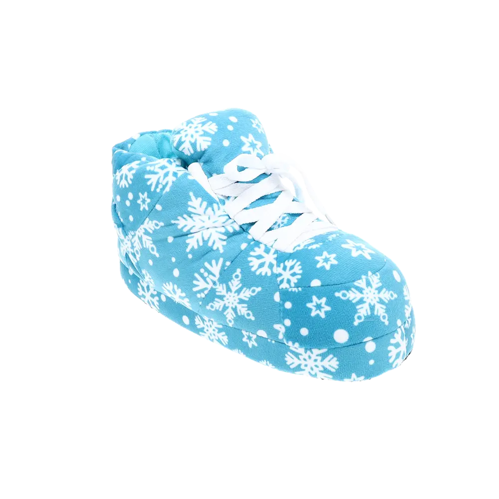 Teal Snowflake Plush Sneaker Slippers for Women and Men - Cozy Winter Vibes, Charming Snowflake Design, Ultimate Softness, Non-Slip Sole, Perfect Gift for Winter Lovers