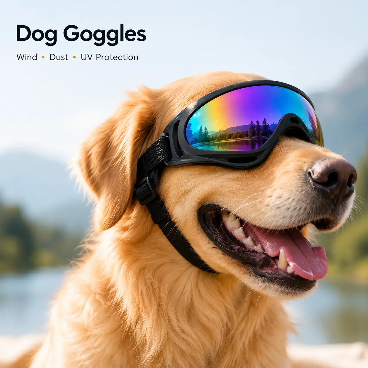 Dog Goggles for Medium & Large Dogs, Adjustable Windproof Eye Protection for Outdoor Adventures