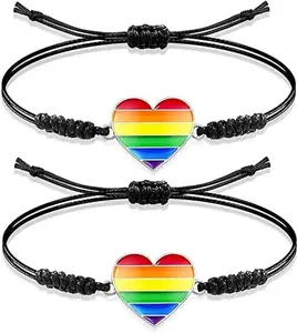 Nanafast Rainbow LGBT Bracelets Pride Bracelets for Lesbian Gay Bisexual Transgender Handmade Friendship String Bracelets LGBTQ Jewelry and Accessories for Women Men