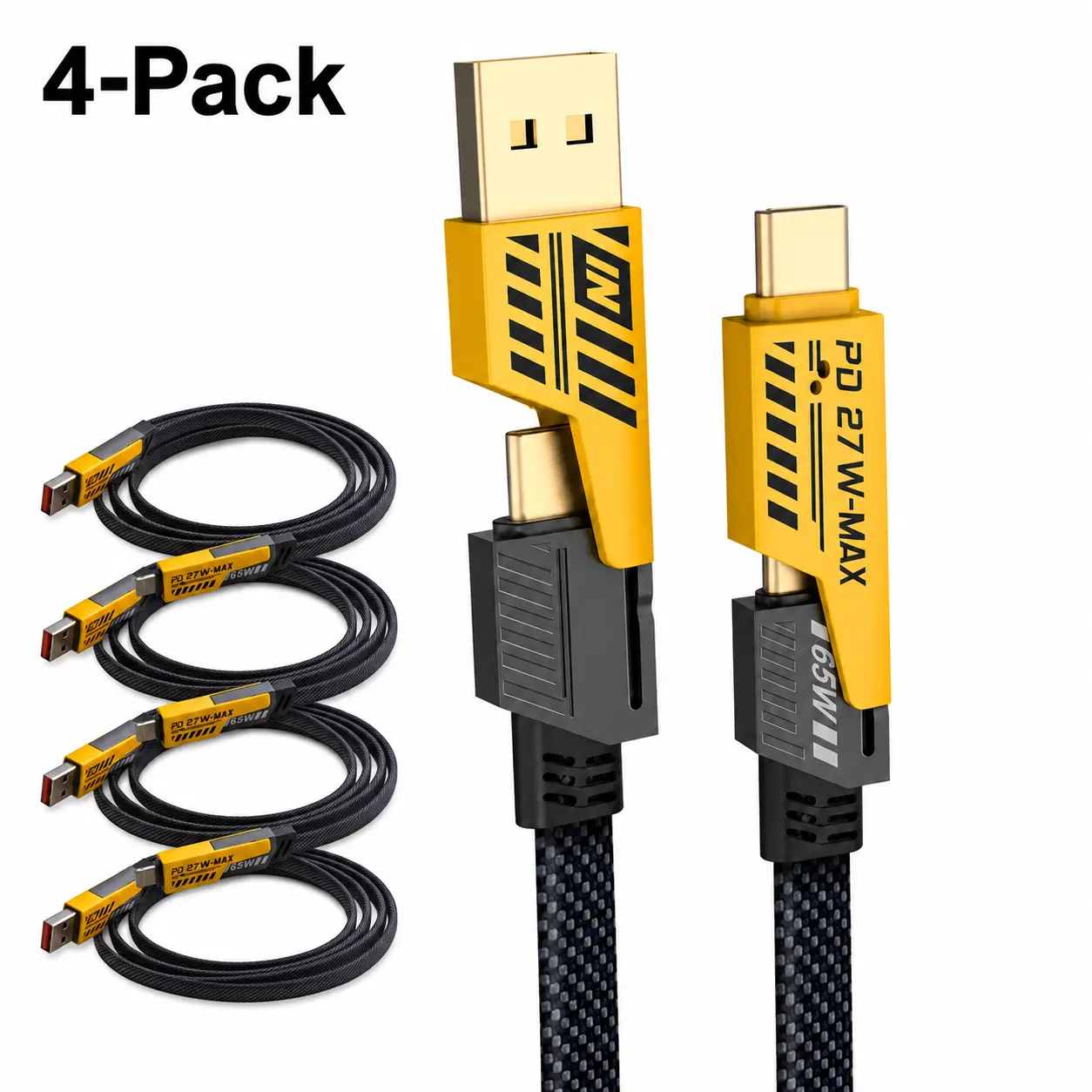 4pcs 4 in 1 Charging Cable, Multifunctional Super Fast Charging PD Fast Charging Type c Cable, Mobile Phone Charging Cable for iPhone 15 14 13 Samsung S23 Xiaomi