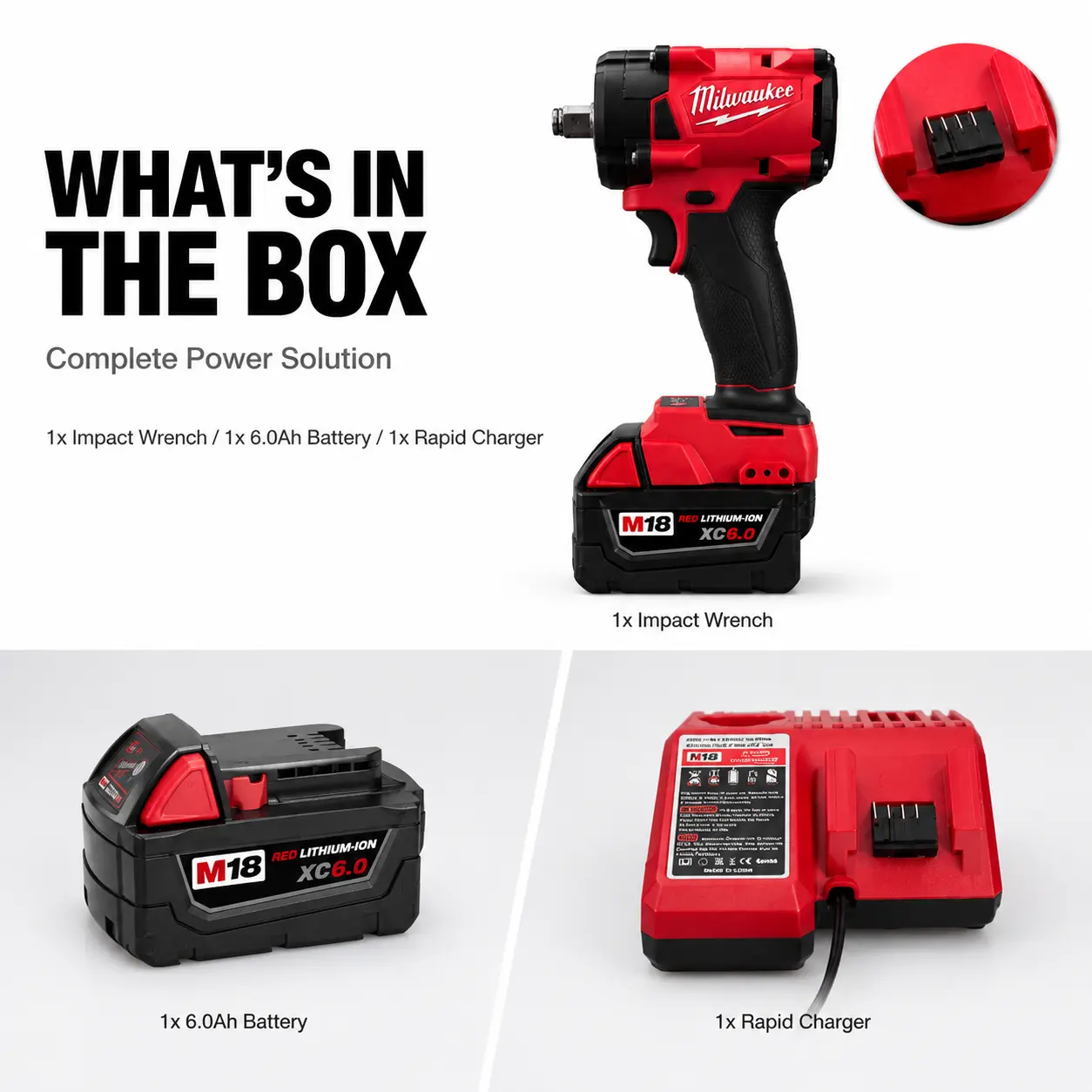 Milwaukee M18 Brushless Cordless 1/2" Impact Wrench Power Tool, 300 Nm - Ideal for Confined-Area Work, Accurate Bolting, Plumbing Assembly, Power Tools