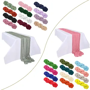 1/6/8/10 Pack 35×120" Cheesecloth Table Runner, 10FT Long Semi-Sheer Gauze Runner, for Boho Wedding Table Decor,Bridal Shower,Party,Baby Shower, Banquet Decoration,Holiday Gatherings, Indoor and Outdoor Parties, Barbecues, and other activities.