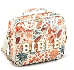 Bible Cover Case for Women Large Quilted BibleCarrying Case with Durable Handle for Girls BibleStudy Supplies Accessories Christian Gifts forWomen Durable Handle Carrying Organiser