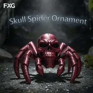 Dark Skull Spider Decorative Figurine, High Precision Print, Gothic Style, Desk Decoration, Christmas Gift, Unique Holiday Display