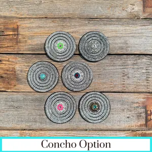 Black Clear Circle Rhinestone Rosette - Assorted Conchos