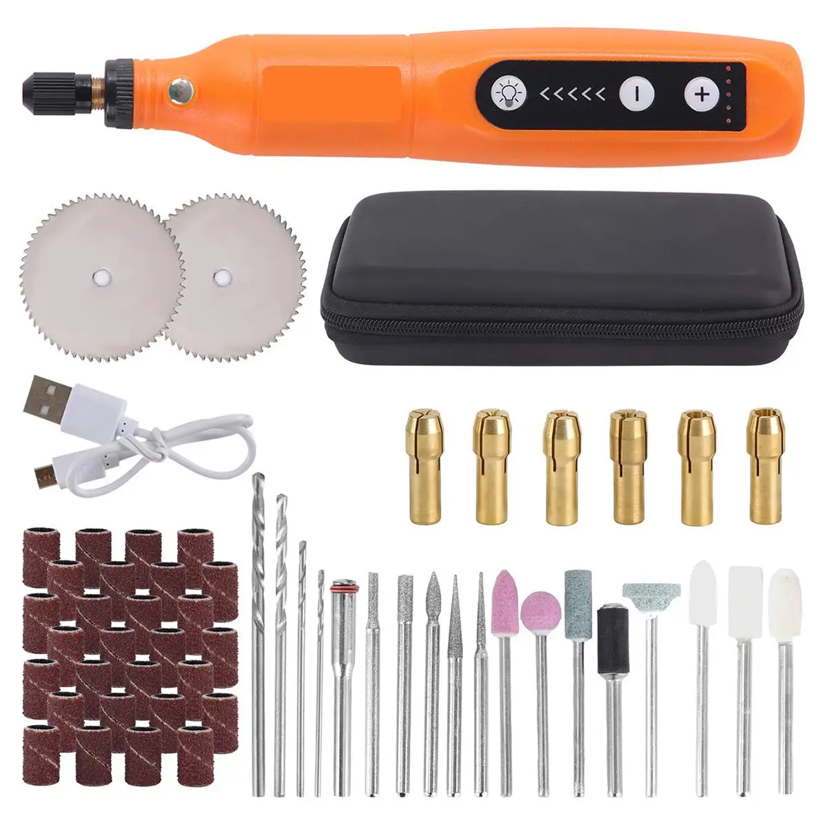 Household Portable Electric Angle Mill Kit, 58pcs USB Rechargeable Handheld Angle Mill Set, Professional Engraving Tool for Jewelry Making & Carving,