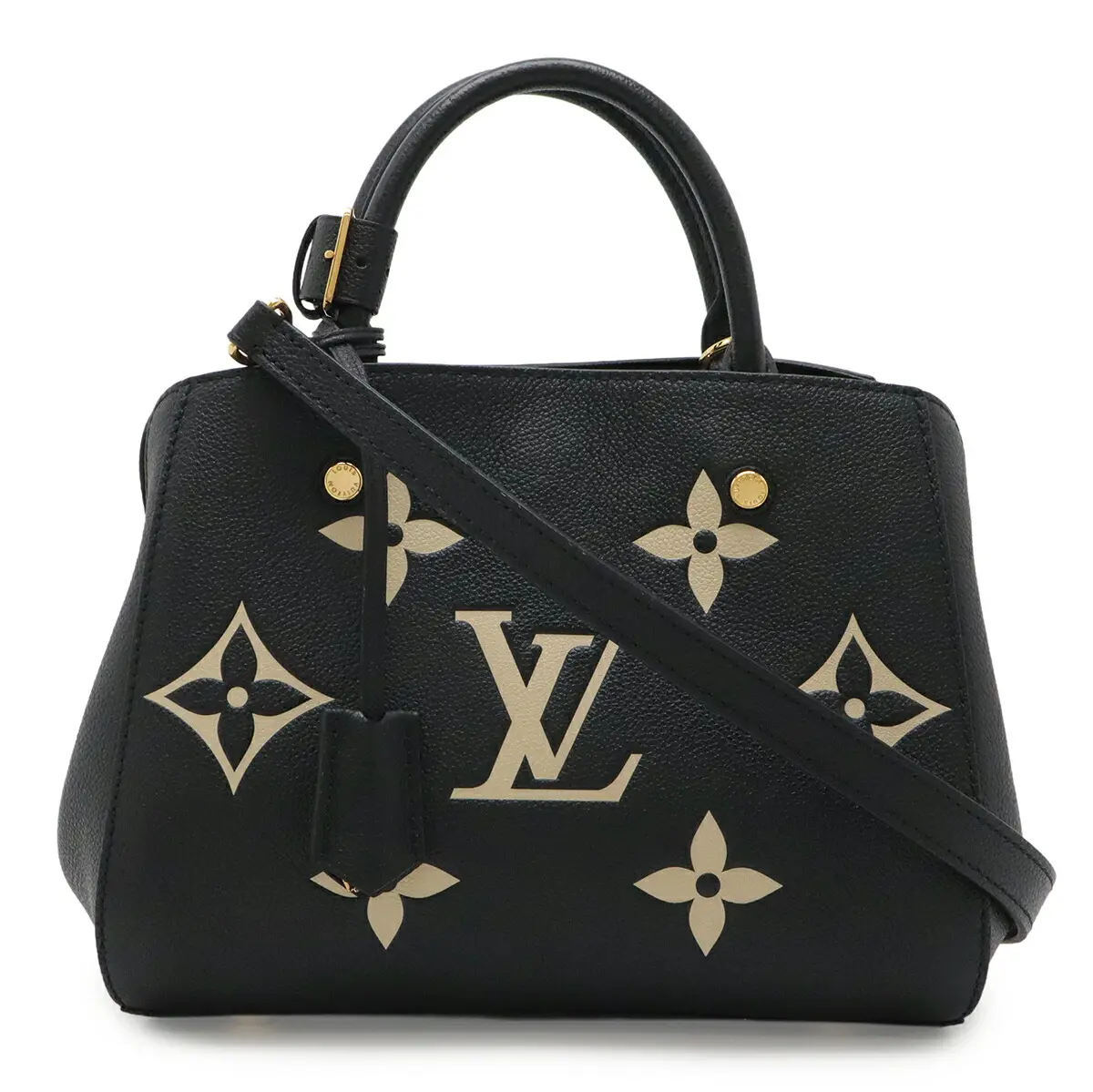 Pre-owned Louis Vuitton Calfskin Shoulder Bags Montaigne BB Monogram Empreinte Handbag