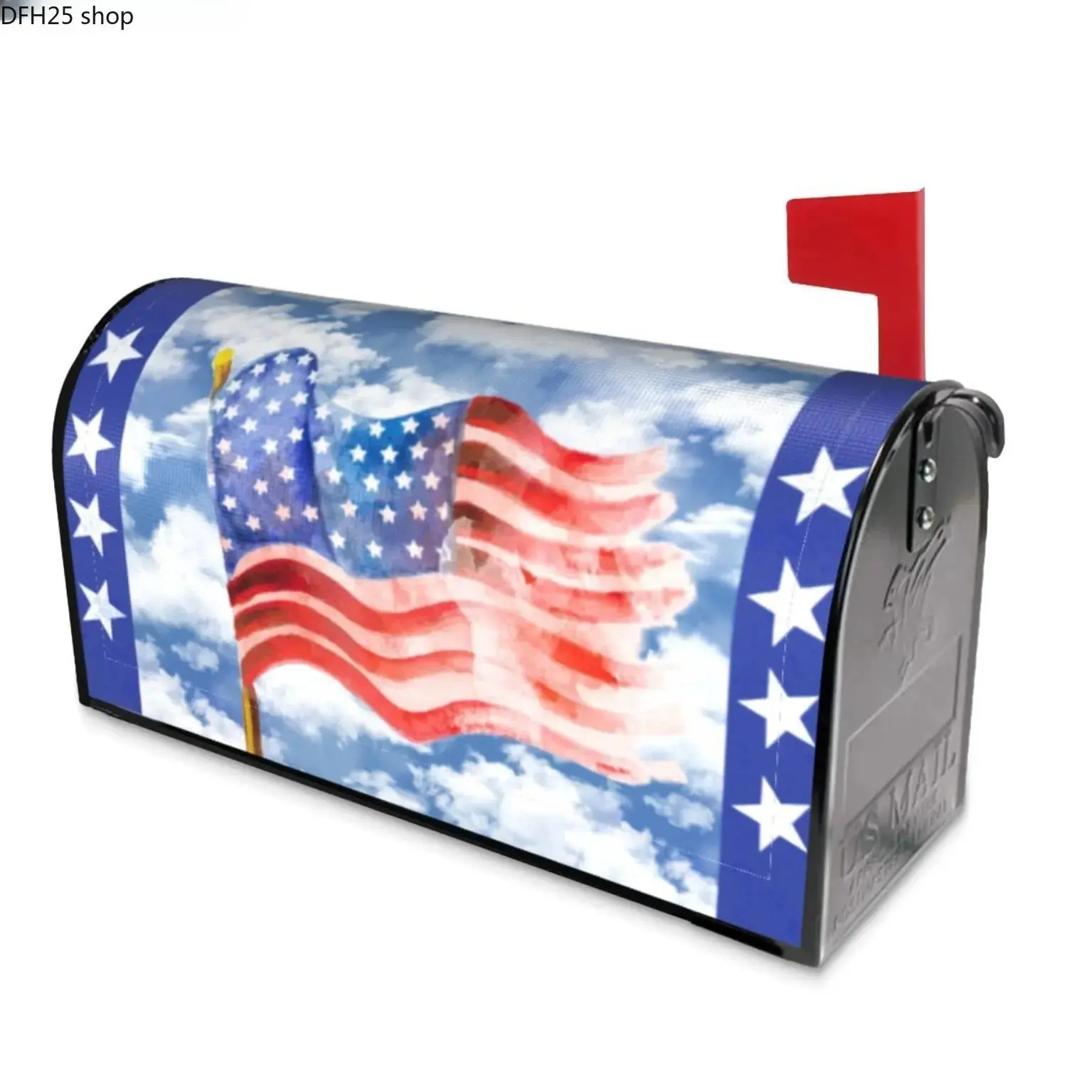 American Flag Mailbox Cover for Outdoor Garden and Patio Decor, Magnetic Weather Resistant Mailbox Wrap With Patriotic Design