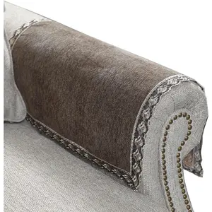 Couch arm Covers,Non-Slip lace Sofa arm Covers Set of 2 Washable Sofa armrests Covers for Living Room Recliner Chair arm Cover Protectors for Leather Sofa armrest slipcover (HZW-Brown)