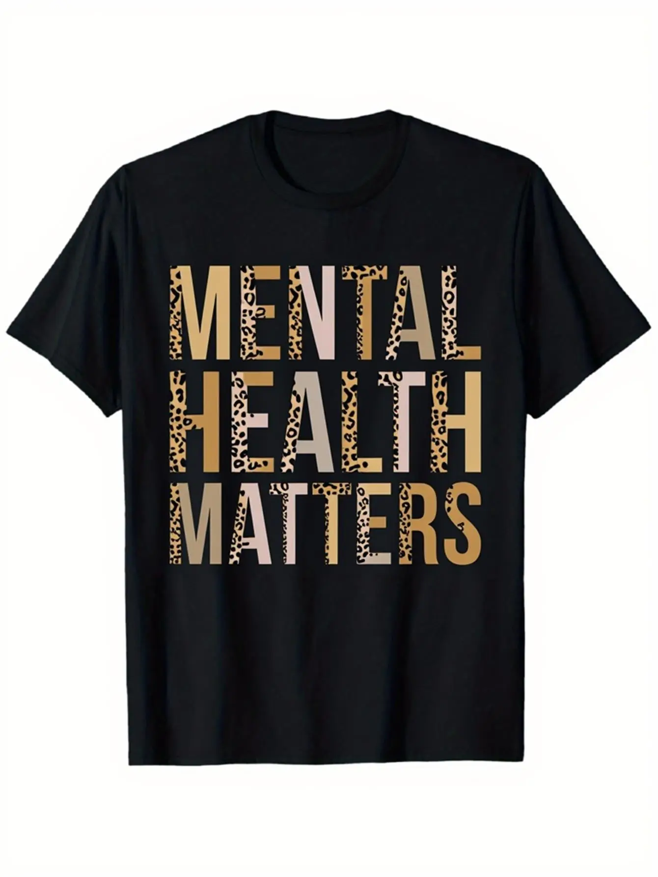 Menswear Classic Soft Fabric Short-Sleeve Round Neck T-Shirt - Black, Motivational Quotation Print, Unisex Daily Casual Holiday Clothing, All-Season Fashion High-Quality Apparel