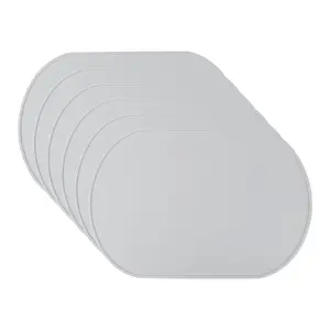 REGALWOVEN 6 Pack Silicone Placemats for Kitchen Dining Table Decor Washable Heat Resistant Table Placemats Wipeable Table Mat 15*10in Light Gray