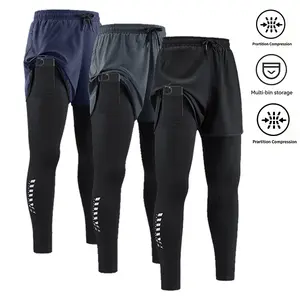 3-pack men’s 2-in-1 quick-dry Shorts , breathable, stretchy athletic pants with an elastic waistband, built-in phone pocket and towel loop, made from breathable, comfortable quick-dry fabric, suitable for all seasons and ideal for outdoor running