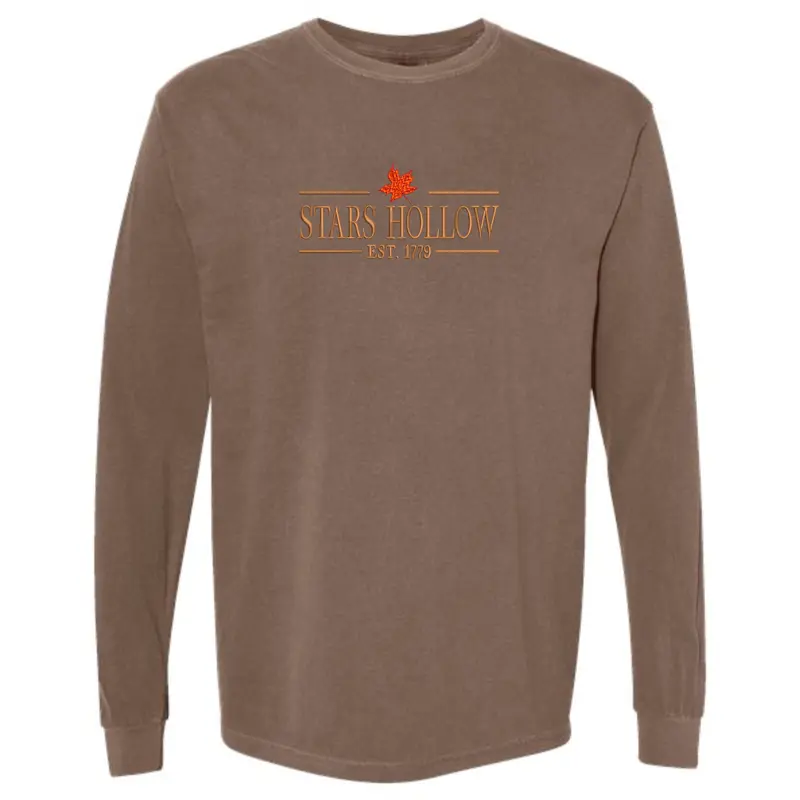 Embroidered Long Sleeve, Cute Embroidered Shirt, Fall Shirt, Stars Hollow Tshirt