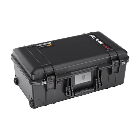 Pelican 1535 Air Dual Wheels Full Hard Shell Carry-On Luggage - Crushproof Armored Rigid Plastic, 2 Quiet Steel Wheels, Fold-Down Handle, Latch Locks, Equipment Storage, Automatic Pressure Equalization Valve, IP67 & Mil-Spec Certified, Airport Fit, Dual W