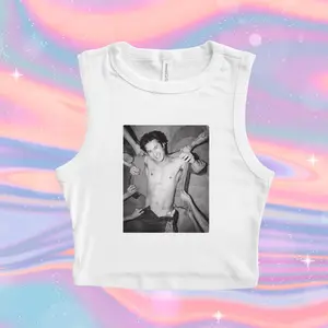 Hudson Williams Photoshoot Micro Ribbed Tank, Heated Rivalry Crop Tank, Y2k Crop Tank Top