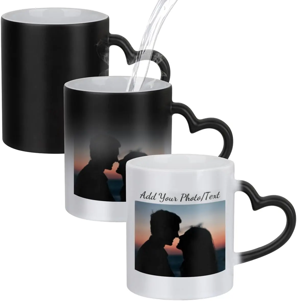 11oz Personalized Heat-Sensitive Novelty Coffee Mug - Reusable Double-Side Printed Ceramic Color Changing Cup, Dishwasher-Microwave Safe Gift for Christmas, Birthdays (For Dads), Novelty Coffee Mugs