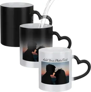 Personalized Magic Mug with Photo & Text 11oz Custom Heat Sensitive Double Side Printing Ceramic Color Changing Cups for Gifts Dishwasher Microwave Safe Perfect for Christmas Birthdays