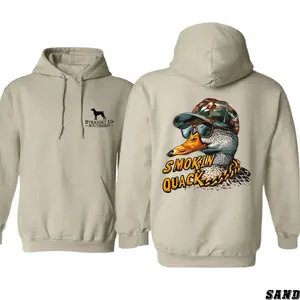 Straight Up Southern Hoodie - Fun and Quirky Design Featuring Smokin' Quack Graphics, Unisex Casual Sweatshirt for Duck Hunting Enthusiasts