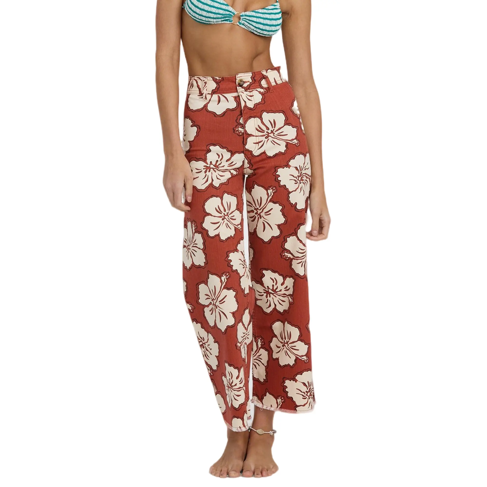 BILLABONG Women's Free Fall Printed Twill Pants, High Waisted Wide Leg Cotton Cropped Pants, Summer Casual Pants BILLABONG Women's Free Fall Printed Twill Pants, High Waisted Wide Leg Cotton Cropped Pants, Summer Casual Pants