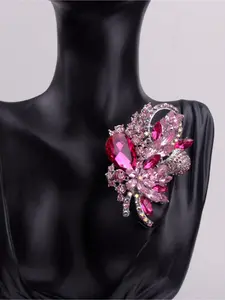 1-piece Luxury Fashion Women's Shiny Rhinestone Brooch, Women's Crystal Suit Jacket Flower Brooch, Fashion Accessory