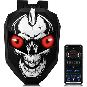 KCSkull Knight LED Motorcycle Backpack, Hard Case Riding Backpack DIY Motorbike Laptop Bag Waterproof, Large Size 19inch