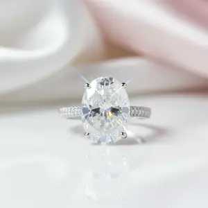 8 ct Oval-Cut Diamond Option Hidden Halo Engagement Ring