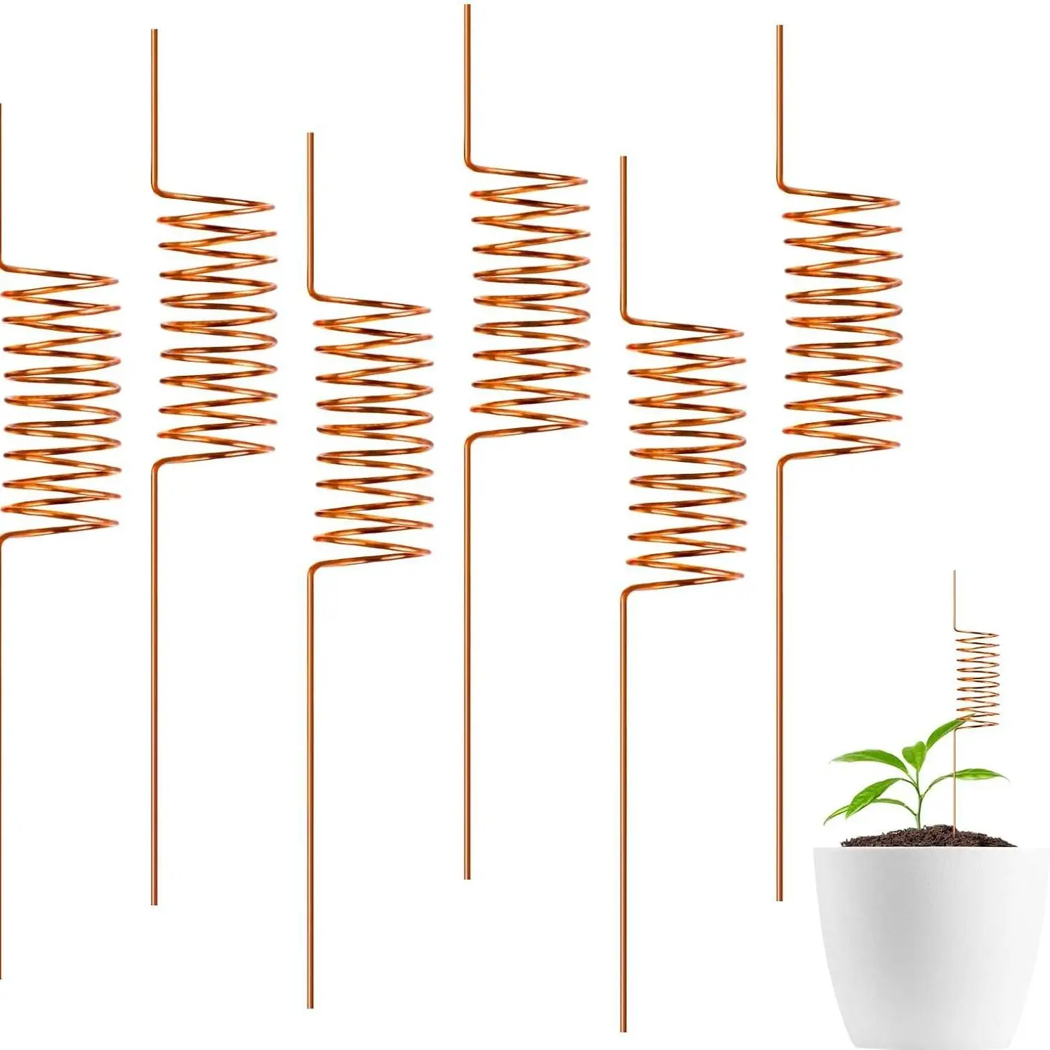 6 Pack Electroculture Plant Stakes Soft Copper Wire Long Copper Garden Stakes Electro Culture Gardening for Gardening Growing Plants and Vegetables