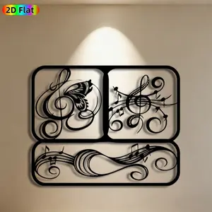 1pc Musical Note Metal Wall Art, Melodic Musical Note Statue Mural, Ideal Gift for New Year, Christmas, Music Decor Enthusiasts, Rust-Resistant Metal Wall Decor Wall Sculptures, Perfect for Living Room Wall & Garden Fence, Stylish Year-Round Home Decor