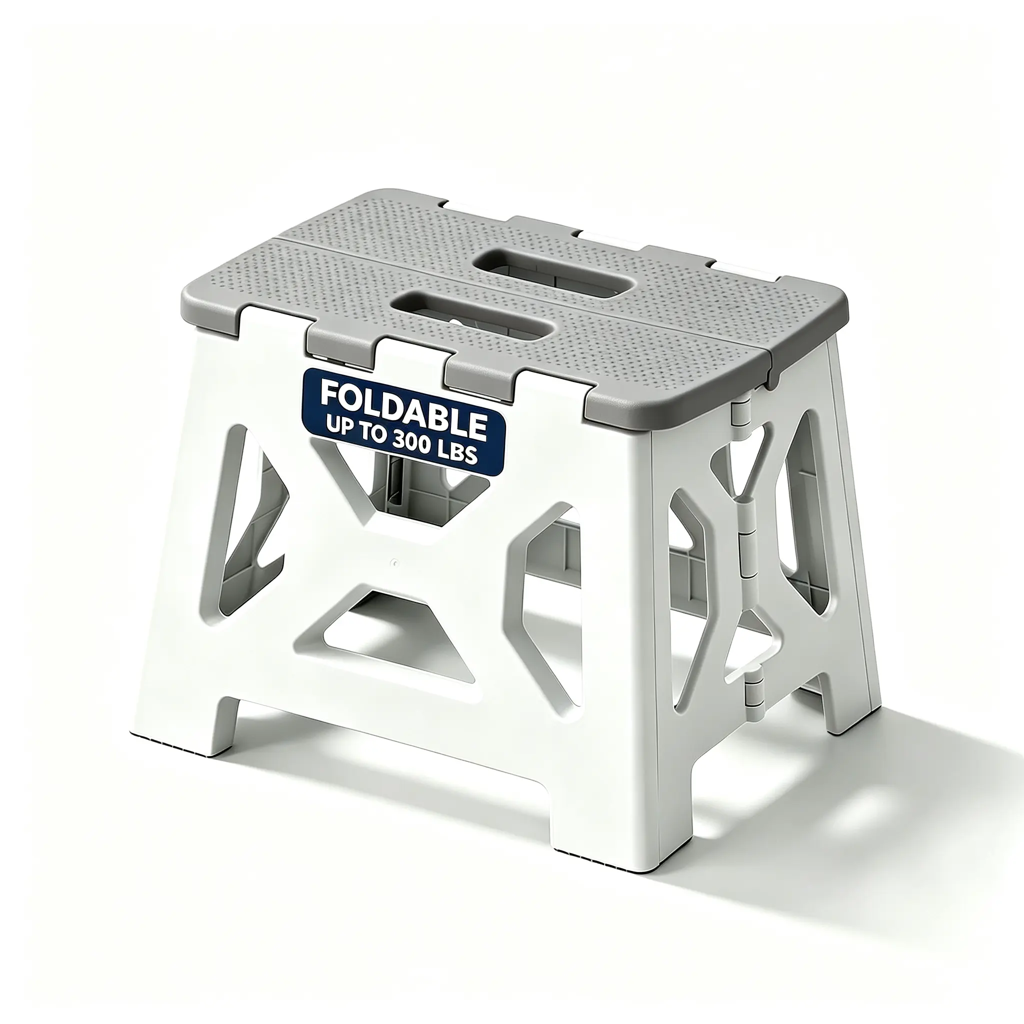 Grey Folding Step Stool for Adults & Kids, 300 lbs Heavy Duty Foldable Step Stool with Non-Slip Surface, Sturdy Lightweight Plastic Foot Stool Space Saving for Bathroom Kitchen Bedroom Entryway Outdoor Household Use removable shower chair modern vevor