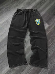 Casual Fashion Trendy Vintage Mexican Element Soft Texture, Comfortable Loose Fit, Street Style Spring & Fall Wear Pants